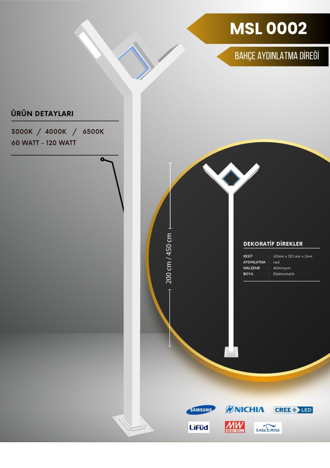 Güneş Enerjili Bahçe Lambası